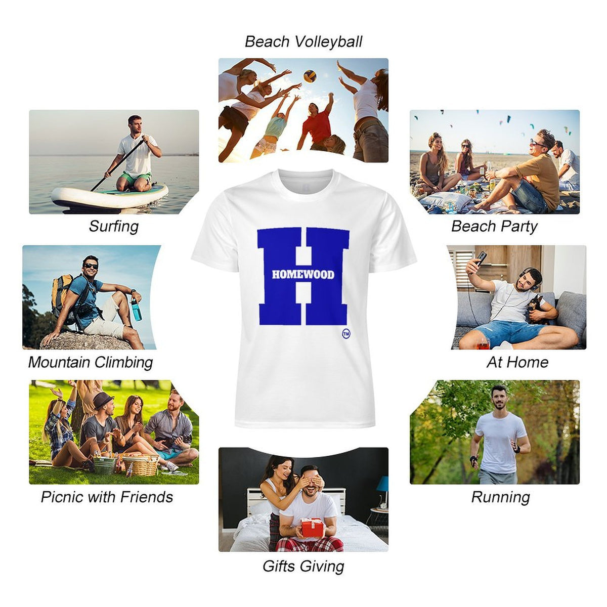 Big H Homewood Ice Silk T-shirt Wht/Blu