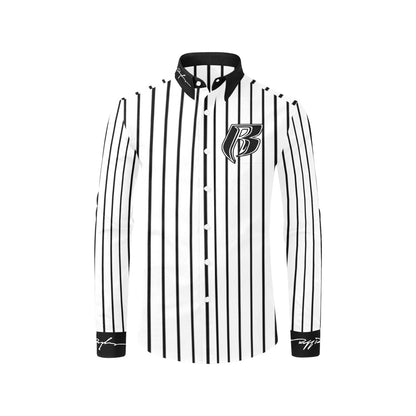 RR Long Sleeve Dress Shirt Wht Pinstripe