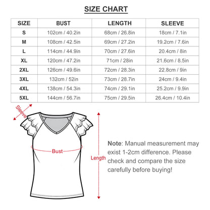 CMR Ruffle Sleeve V-Neck T-Shirt