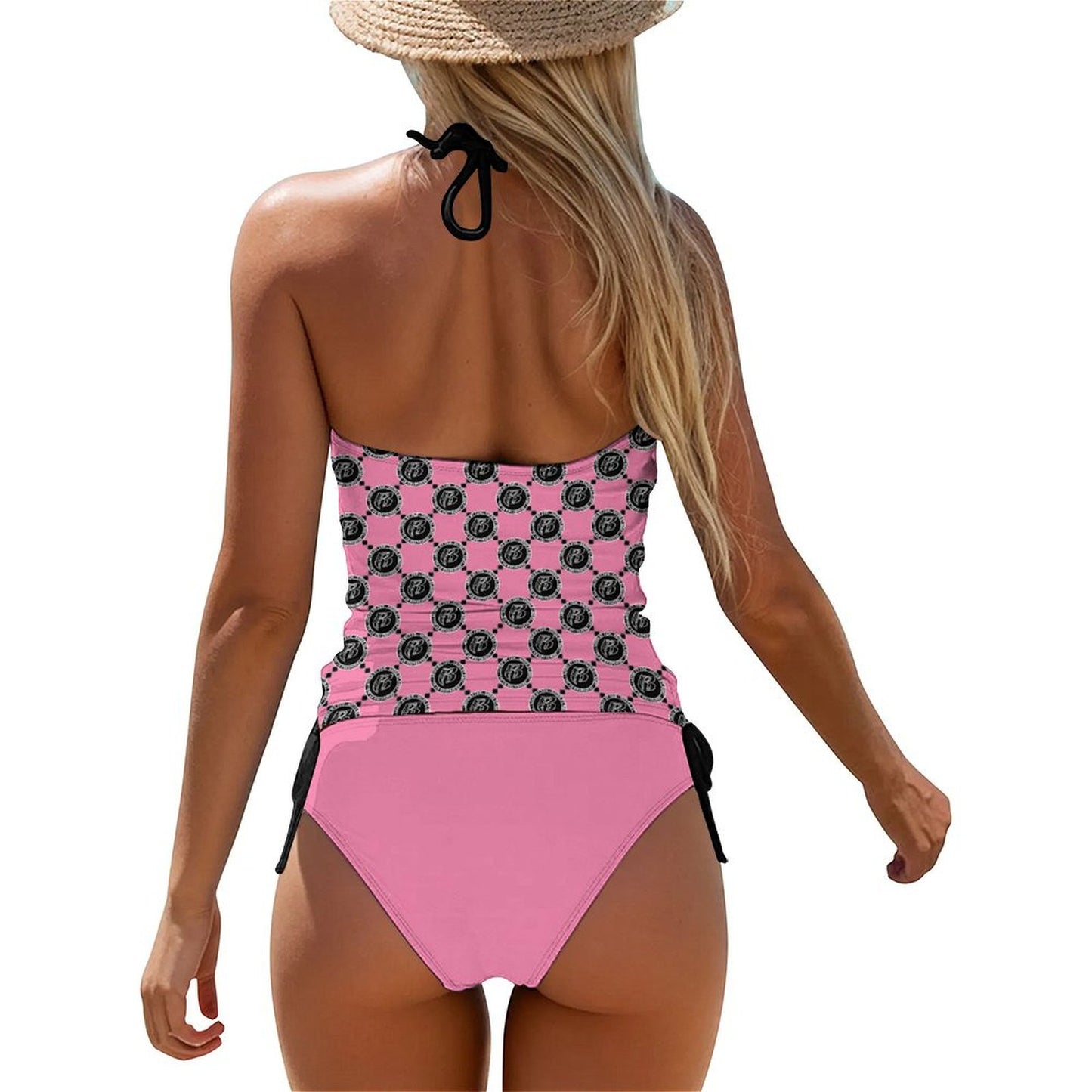 RR Two Piece Halter Swimsuit RR Coin Pink