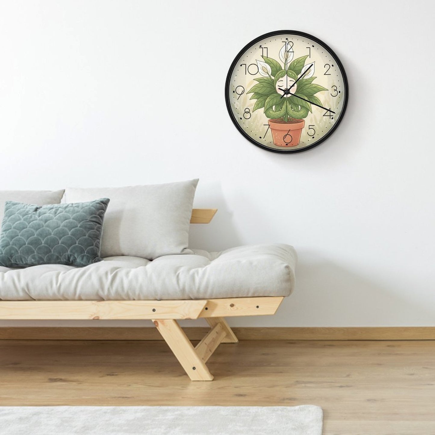 Plant Love 10x10 Wall Clock - Peace Lily