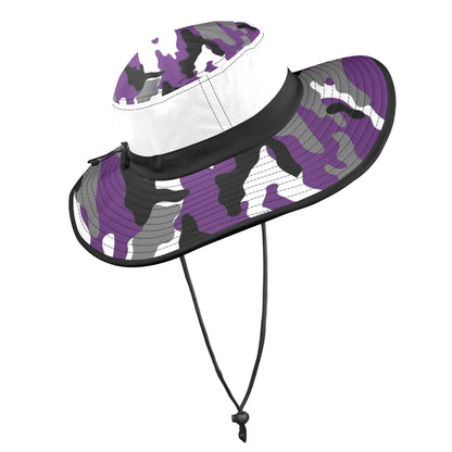 RR Wide Brim Sun Hat Purple Camo