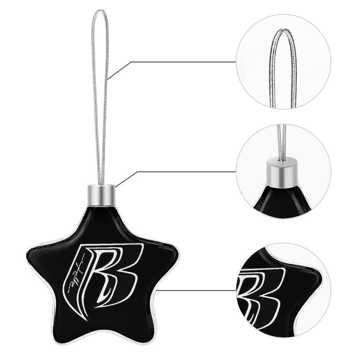 RR Christmas Hanging Star - Blk