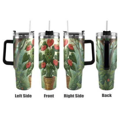 Plant Love Red Anthurium 40oz Stainless Steel Tumbler