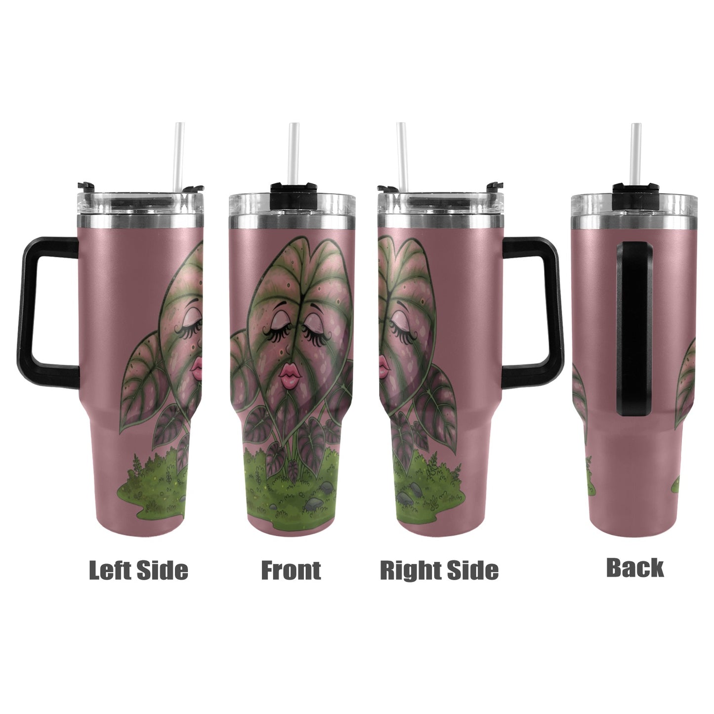Plant Love Alocasia Pink Cuprea 40oz Stainless Steel Tumbler