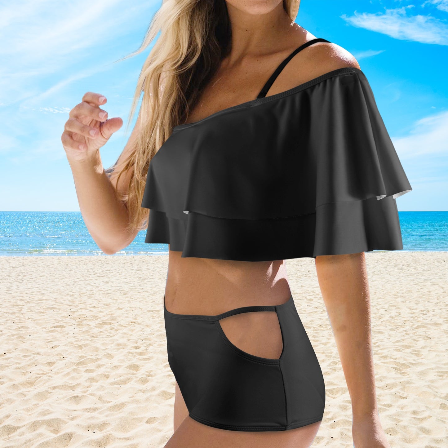 CMR Ruffled Off Shoulder Bikini