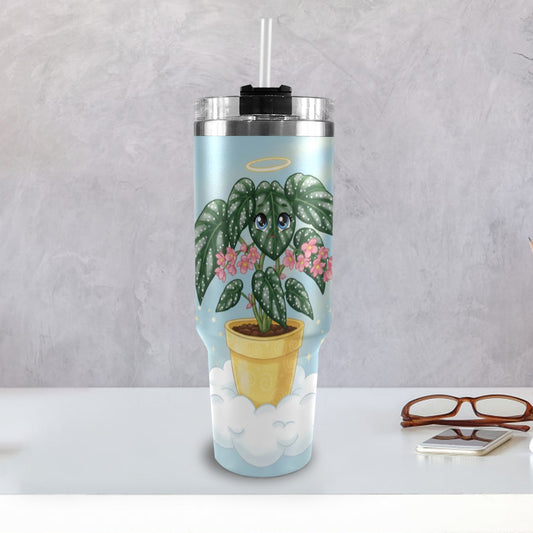 Plant Love Angel Wing Begonia 40oz Stainless Steel Tumbler