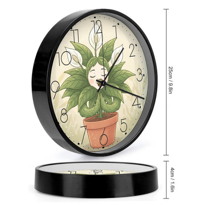 Plant Love 10x10 Wall Clock - Peace Lily