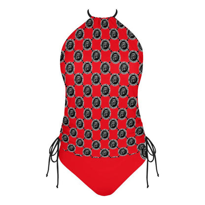 RR Two Piece Halter Swimsuit RR Coin Red