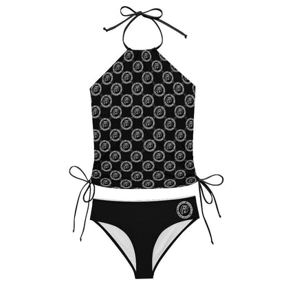RR Two Piece Halter Swimsuit RR Coin Blk