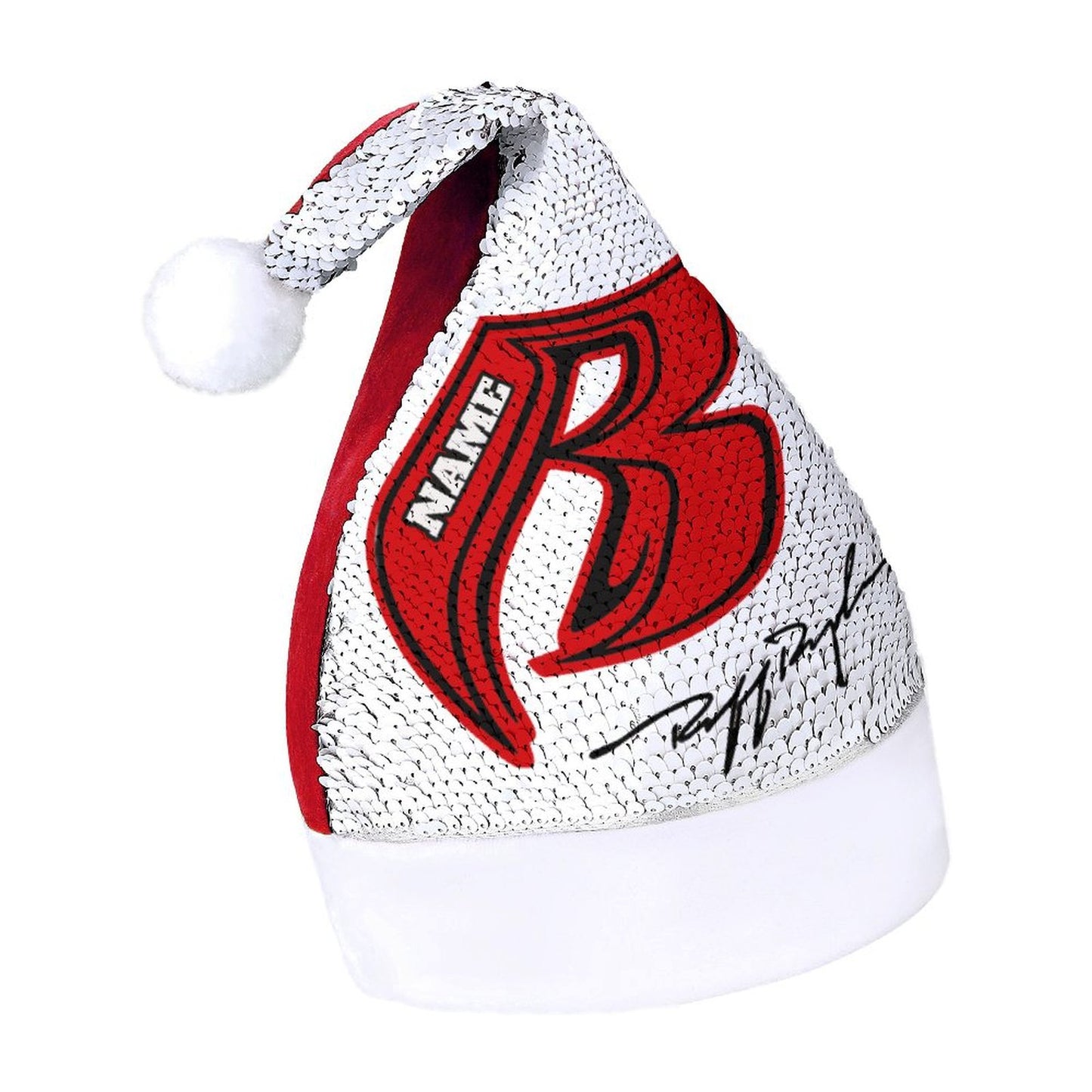 RR Christmas Color Changing Sequin Hat - Wht/Red RR