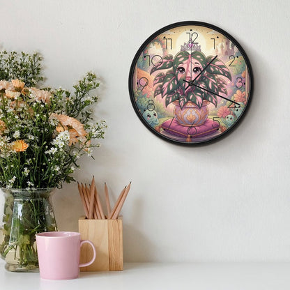 Plant Love 10x10 Wall Clock - Philodendron Pink Princess