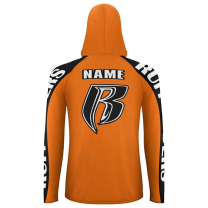 RR Long Sleeve Sun Protection Hoodie Orange - Add your name.