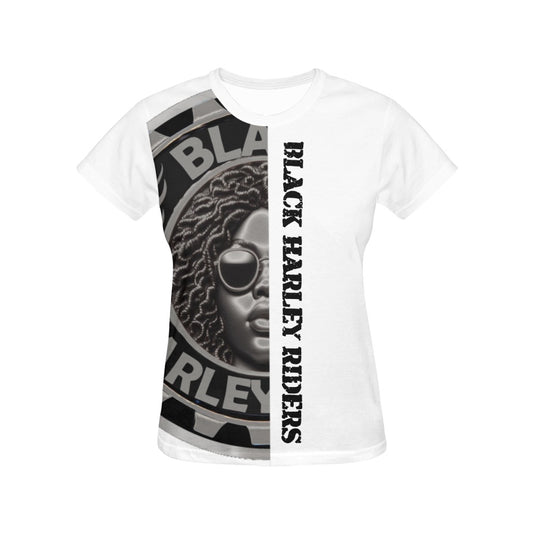 BHR Ladies T-Shirt Half Face Blk Woman - Wht