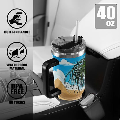 Plant Love Ponytail Palm 40oz Stainless Steel Tumbler