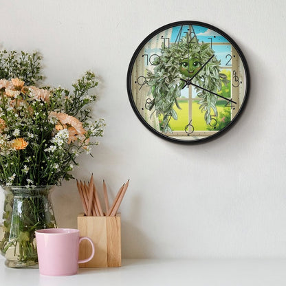 Plant Love 10x10 Wall Clock - Pistachio White Tradescantia