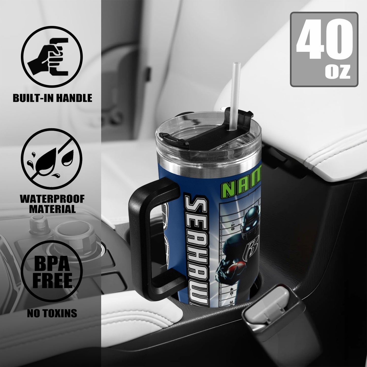 RR SEAHAWKS 40OZ STAINLESS STEEL TUMBLER 2025