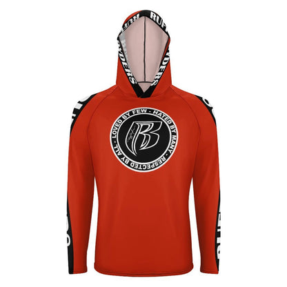 RR Long Sleeve Sun Protection Hoodie Red - Add your name.
