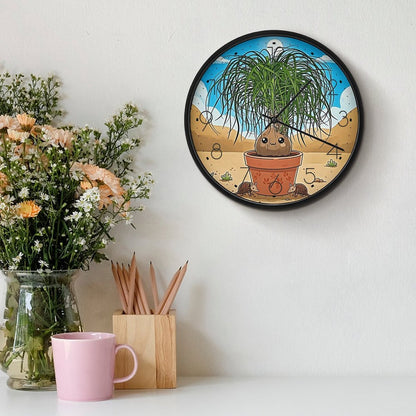 Plant Love 10x10 Wall Clock - Ponytail Palm