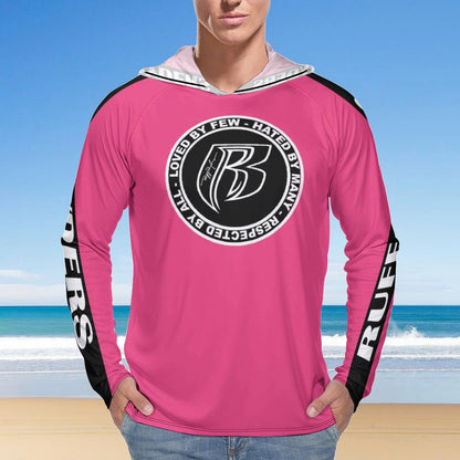 RR Long Sleeve Sun Protection Hoodie Pink - Add your name.