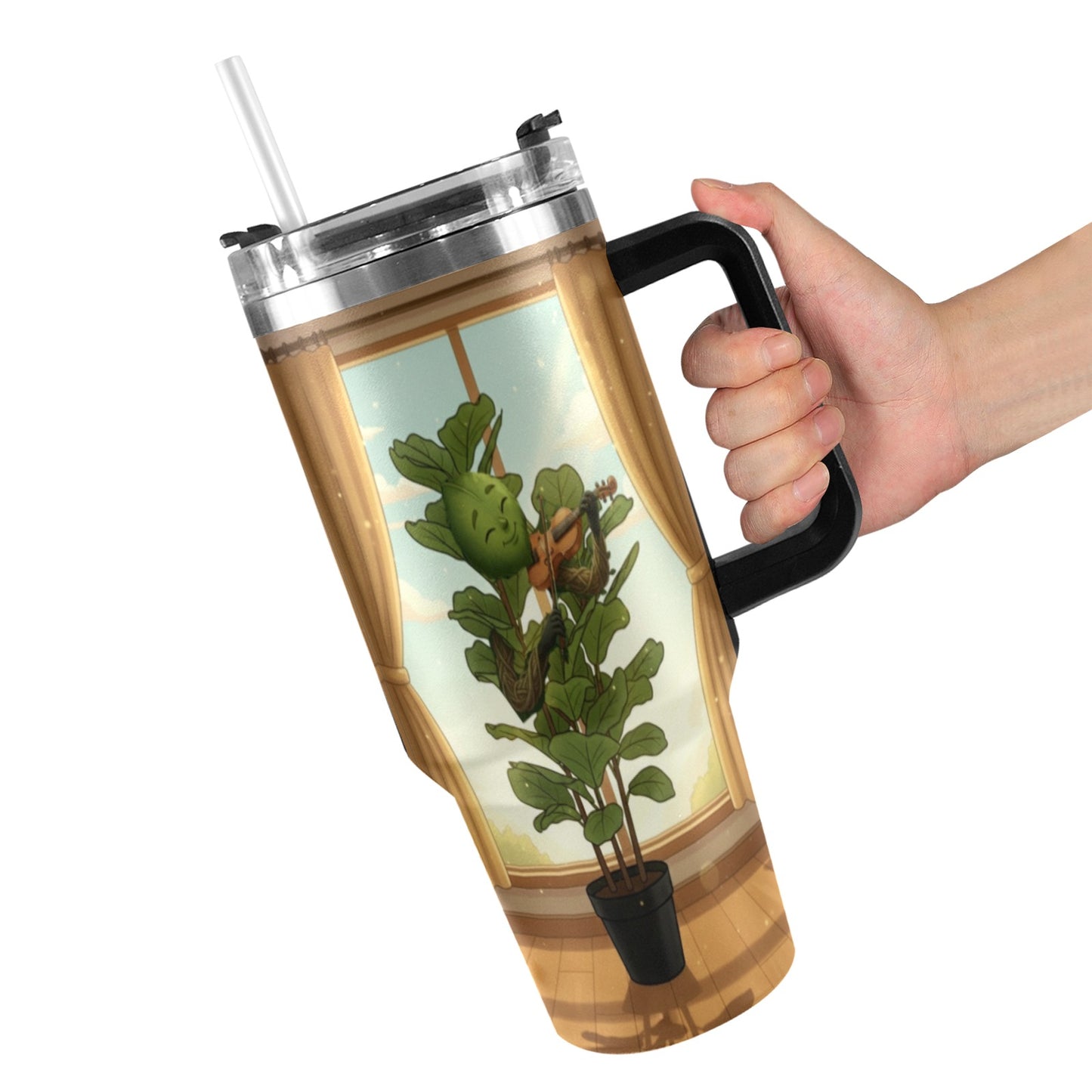 Plant Love Fiddle Leaf Fig 40oz Stainless Steel Tumbler