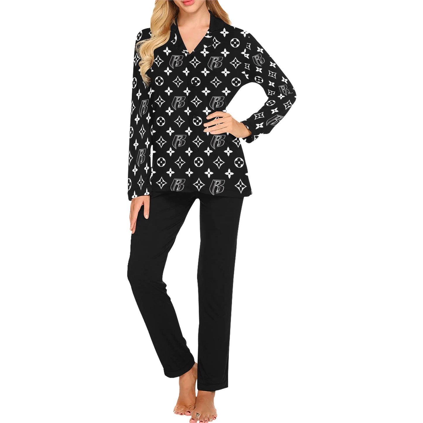 RR Christmas RR Christmas Pajamas - Womens Blk/Wht RR Louis