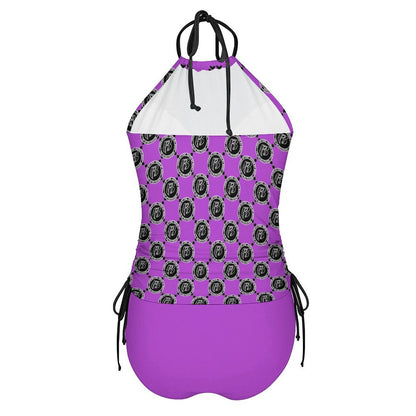 RR Two Piece Halter Swimsuit RR Coin Purple