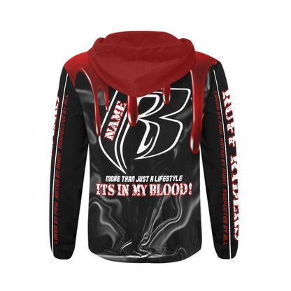 RR It's in My Blood Zippered Hoodie Blk