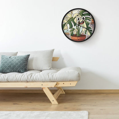 Plant Love 10x10 Wall Clock - Monsera Albo