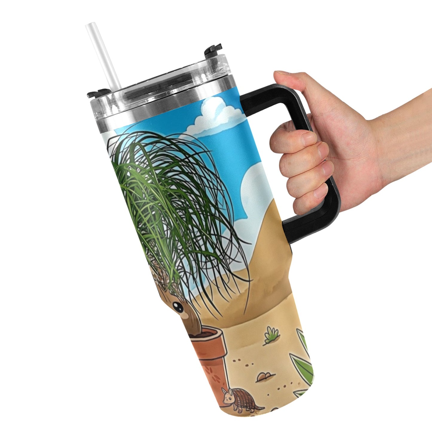 Plant Love Ponytail Palm 40oz Stainless Steel Tumbler