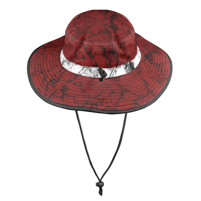 RR Stonewashed Wide Brim Bucket Hat Red