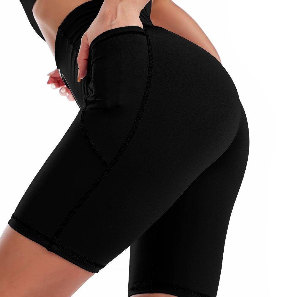 3>2 Womens Knee Length Butt Lifting Spandex Shorts Black