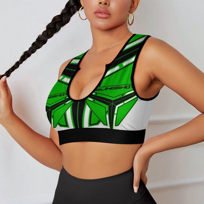 3>2 Sexy Spandex Crop Top Green