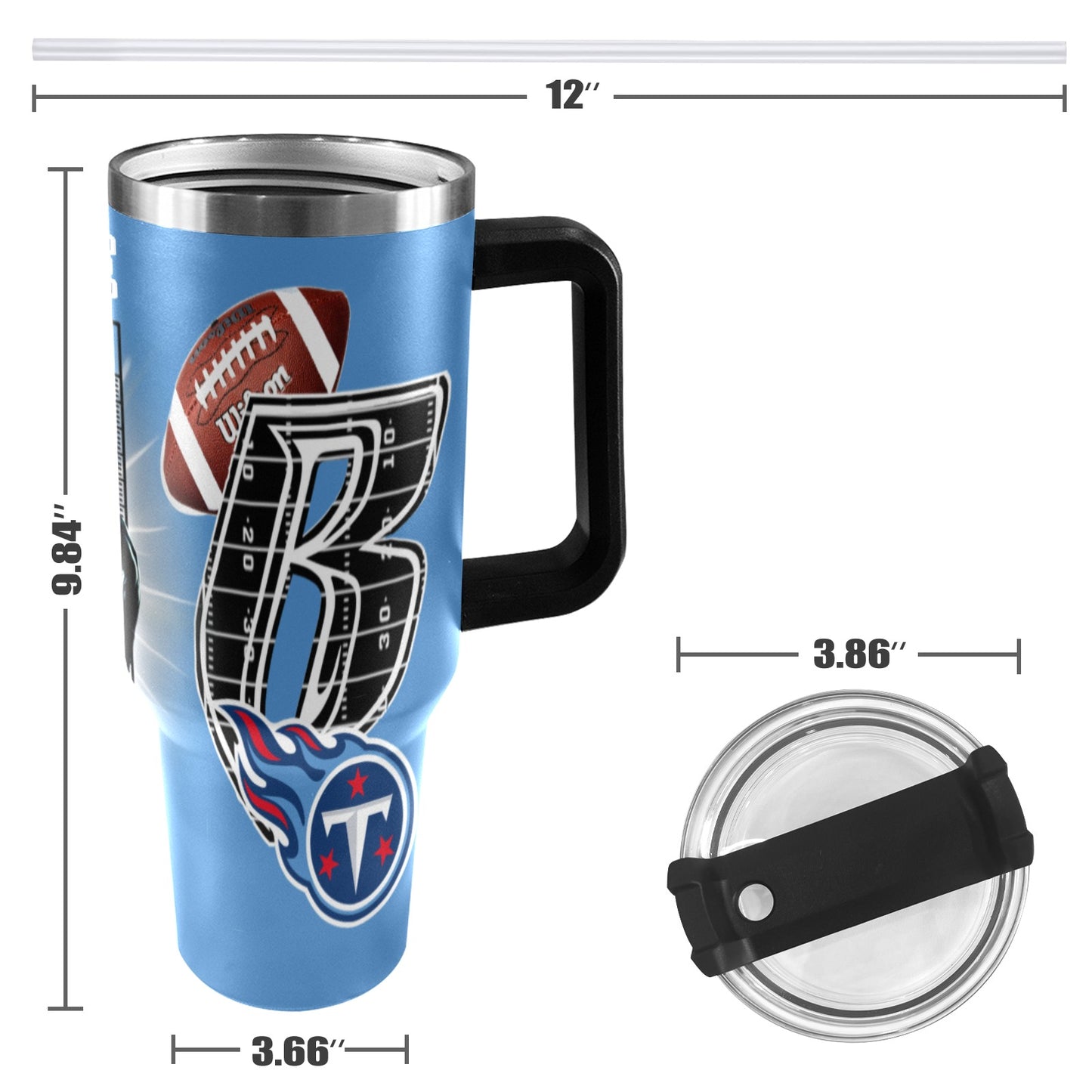 RR TITANS 40OZ STAINLESS STEEL TUMBLER 2025