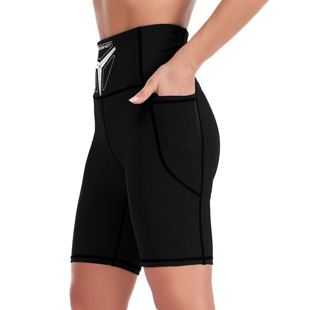 3>2 Womens Knee Length Butt Lifting Spandex Shorts Black