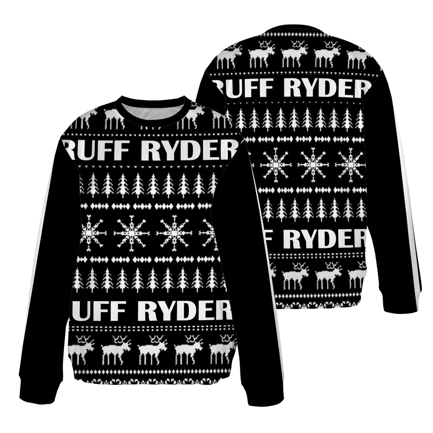 RR Christmas Ribbed Acrylic Mock Sweater Blk/Wht