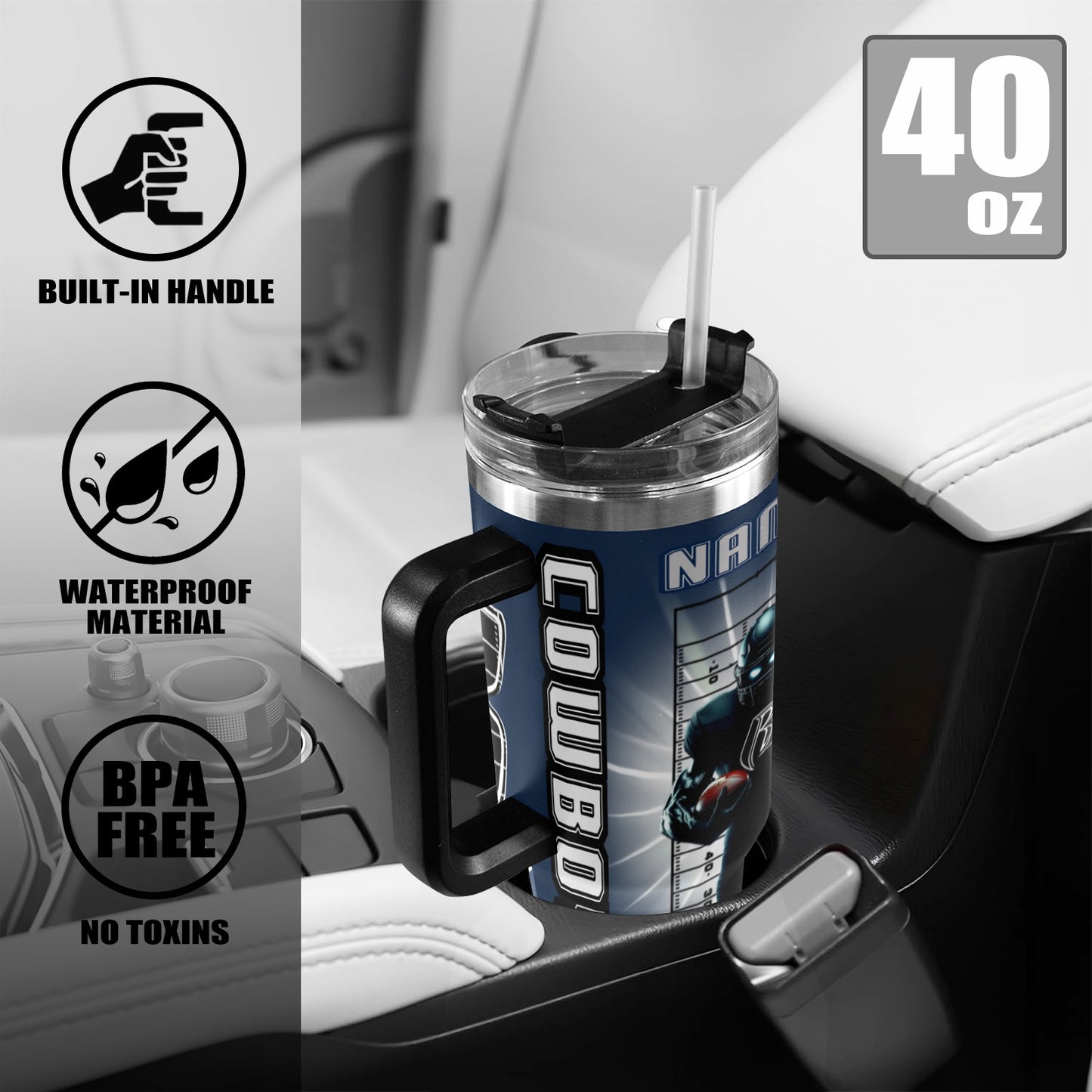 RR COWBOYS 40OZ STAINLESS STEEL TUMBLER 2025