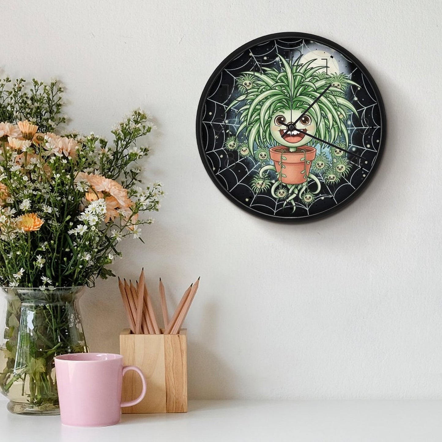 Plant Love 10x10 Wall Clock - Spider Plant