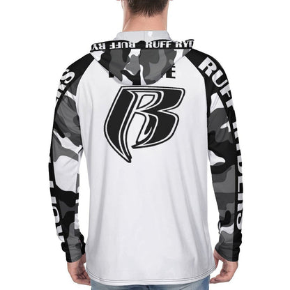 RR Long Sleeve Sun Protection Hoodie Wht/Camo - Add your name.