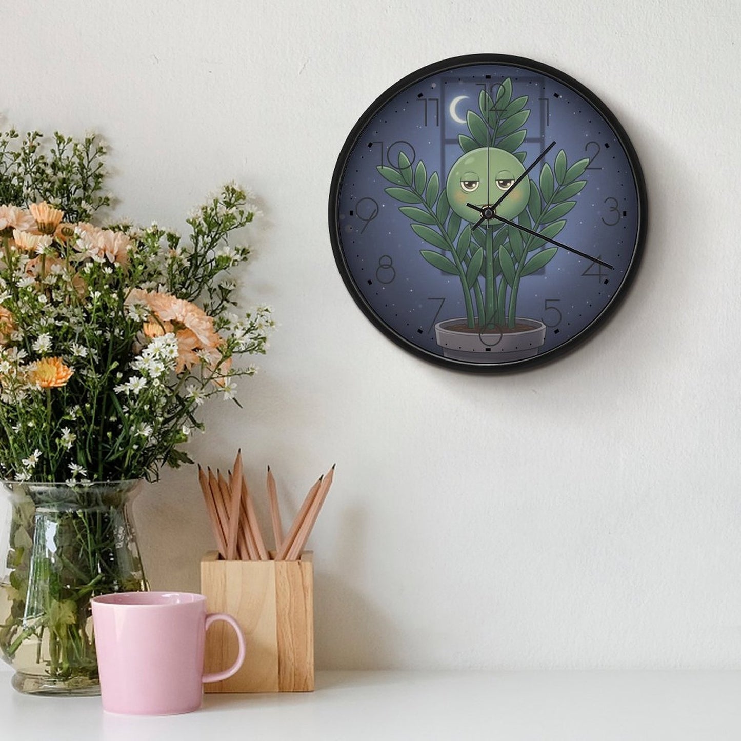 Plant Love 10x10 Wall Clock - ZZ Plant