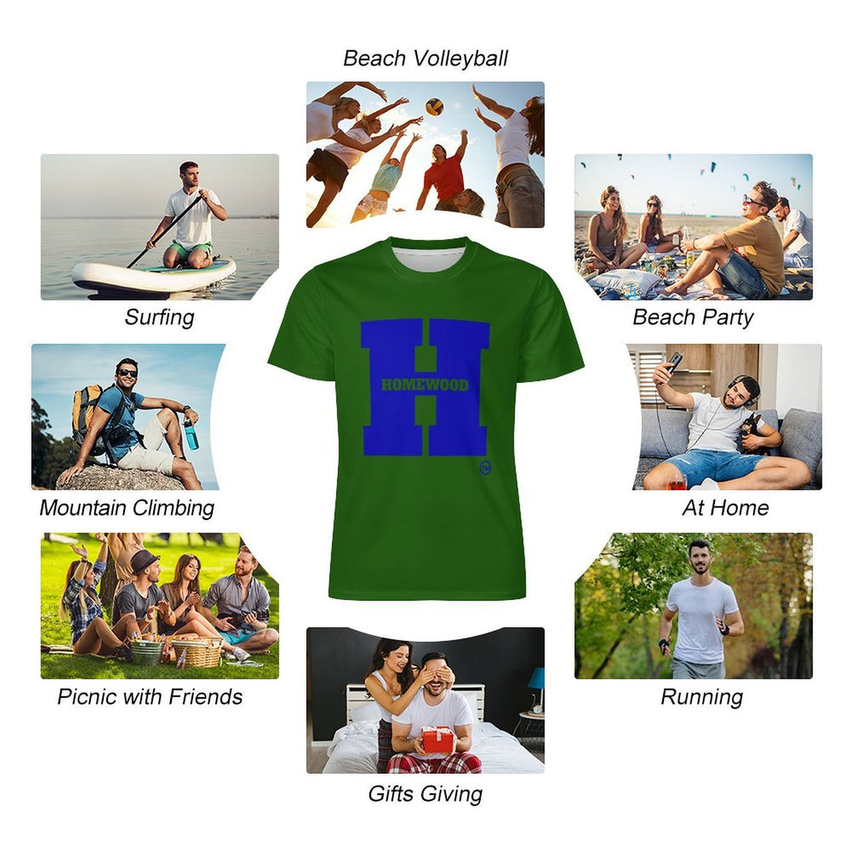 Big H Homewood Ice Silk T-shirt Grn/Blu