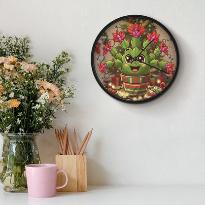Plant Love 10x10 Wall Clock - Christmas Cactus