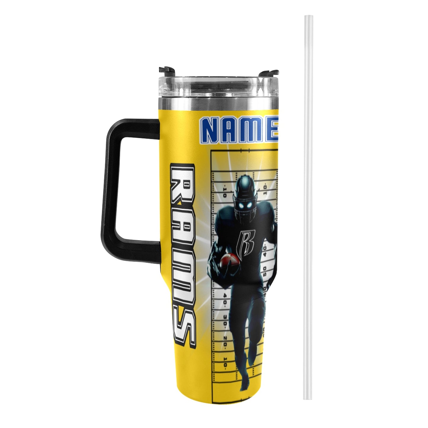 RR RAMS 40OZ STAINLESS STEEL TUMBLER 2025