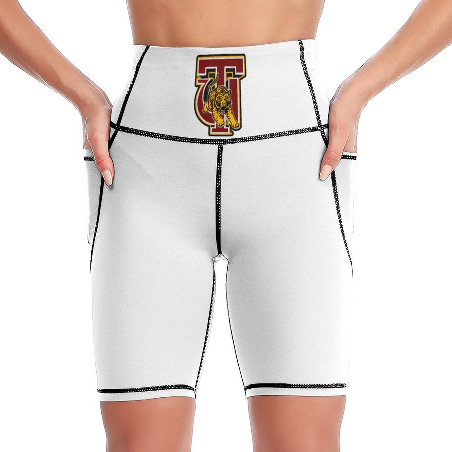 Tuskegee Knee Length Pocketed Spandex Butt Lifting Yoga Shorts - 5 Colors