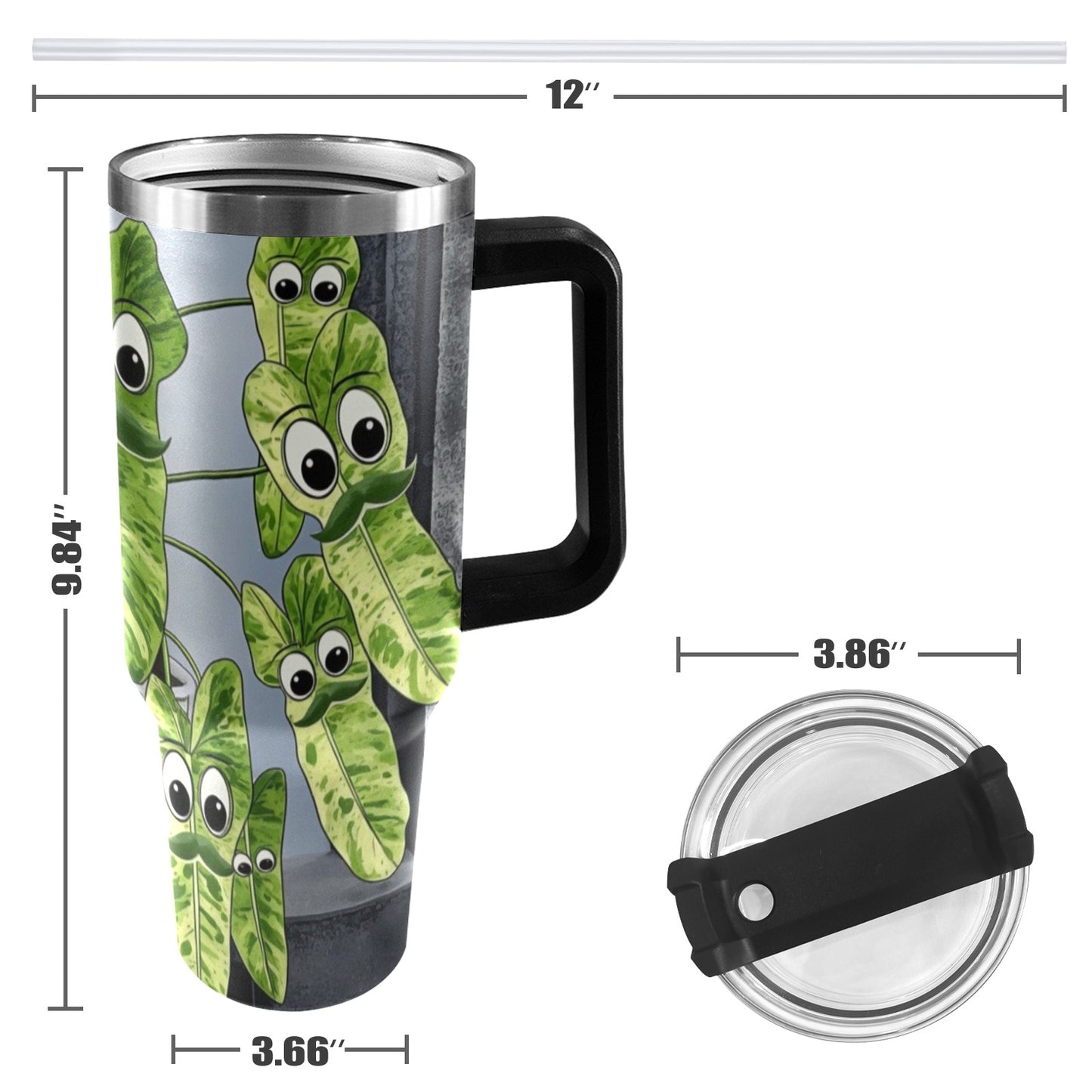 Plant Love Philodendron Palacio Verde 40oz Stainless Steel Tumbler