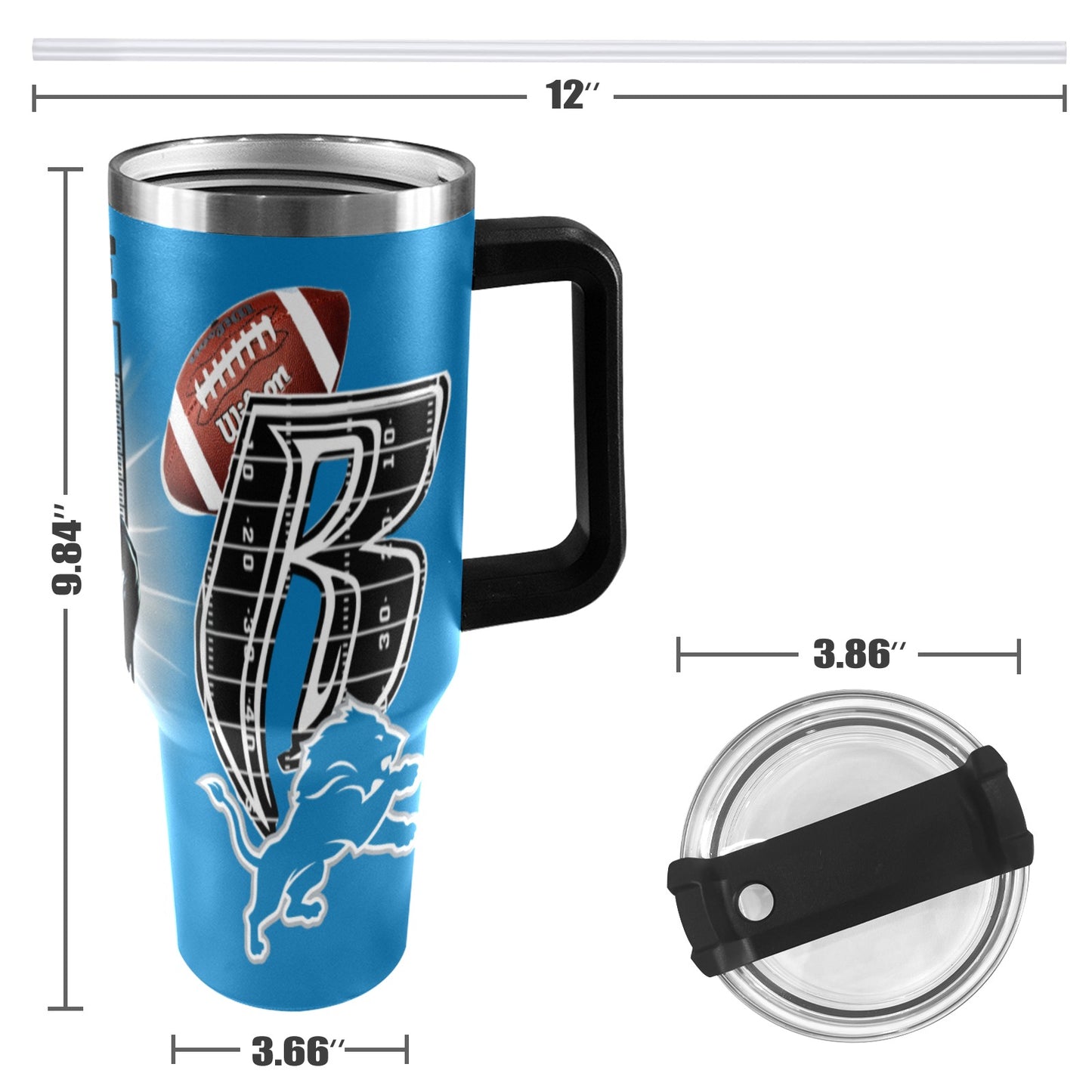 RR LIONS 40OZ STAINLESS STEEL TUMBLER 2025