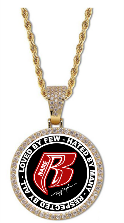 Circular Cubic Zirconia RR Pendant with Titanium Steel Rope Chain - 9 colors