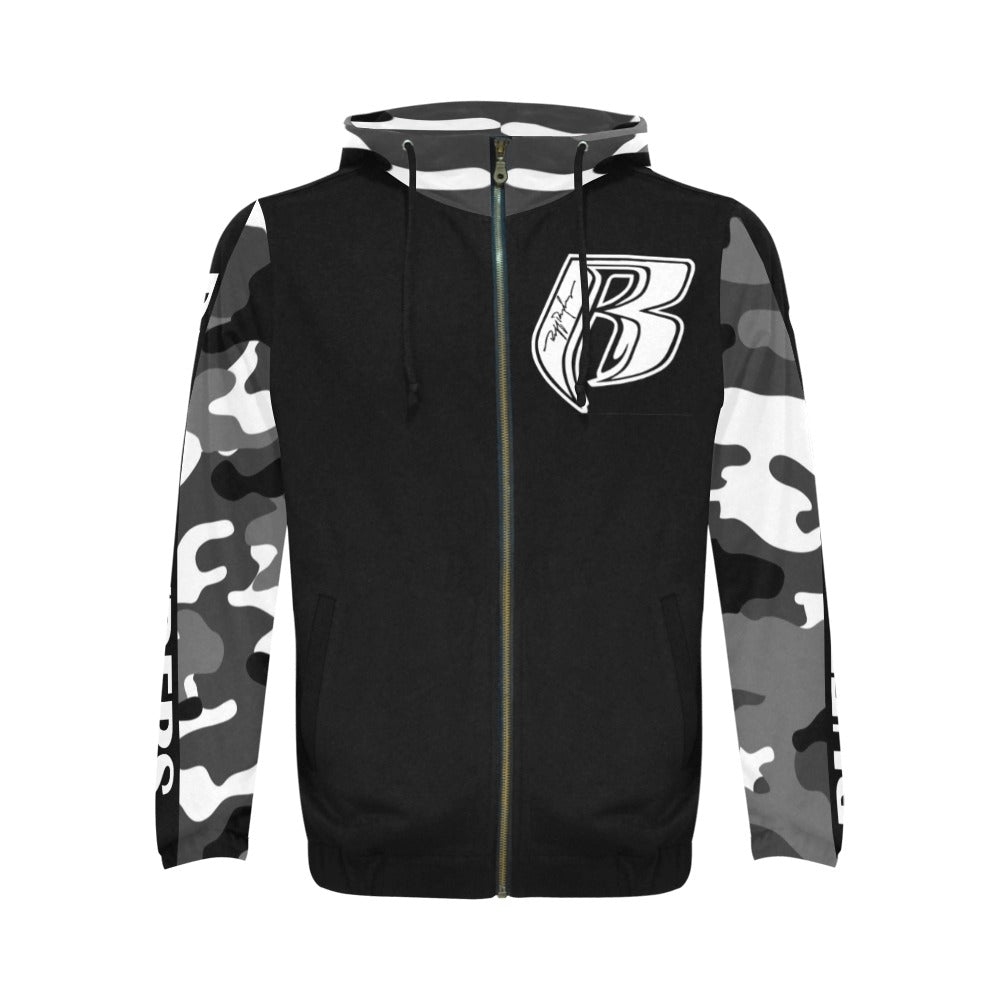 RR Zippered Hoodie Blk/Camo