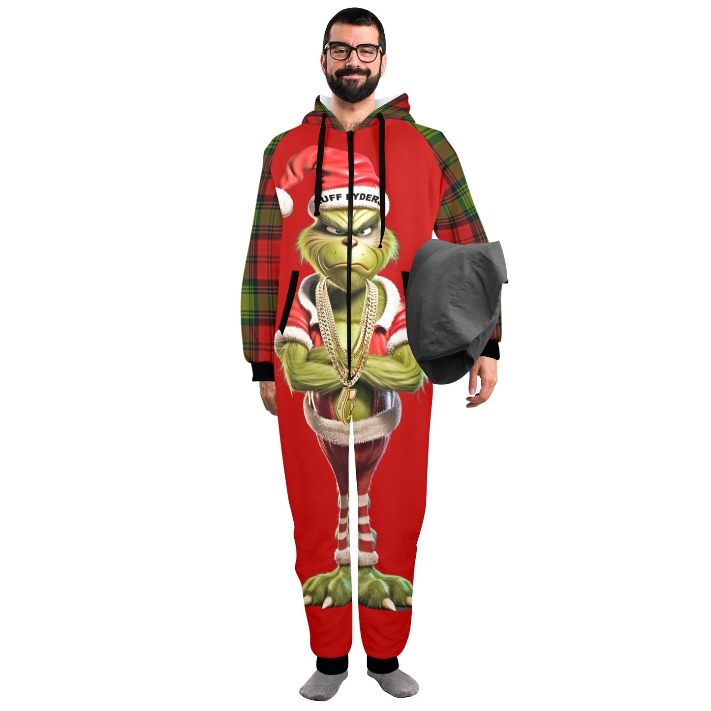 RR One-Piece Zip Up Hooded Pajamas - Grinch
