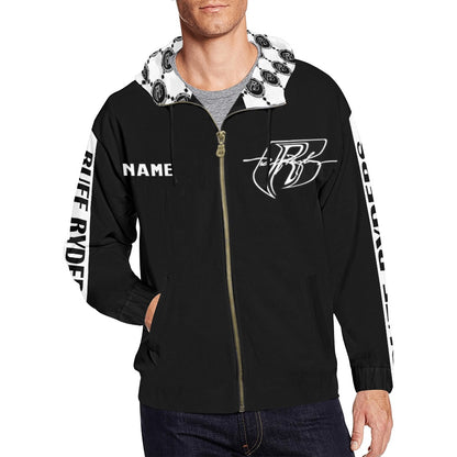 RR Mens Gucci Inspired Zippered Hoodie Blk/Wht